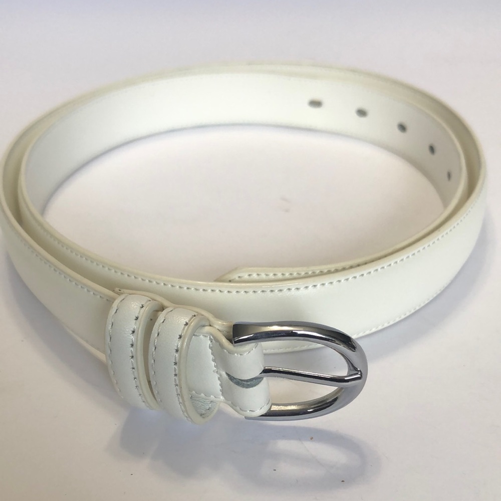 Falari White Leather Belt size Large 38-40